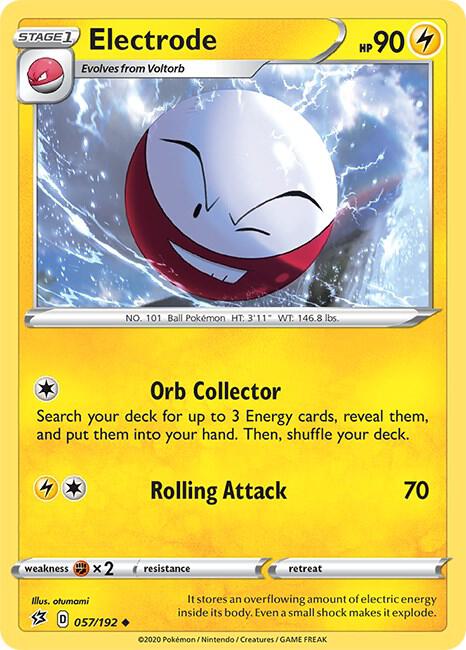 Electrode 057/192 card from SWSH02: Rebel Clash