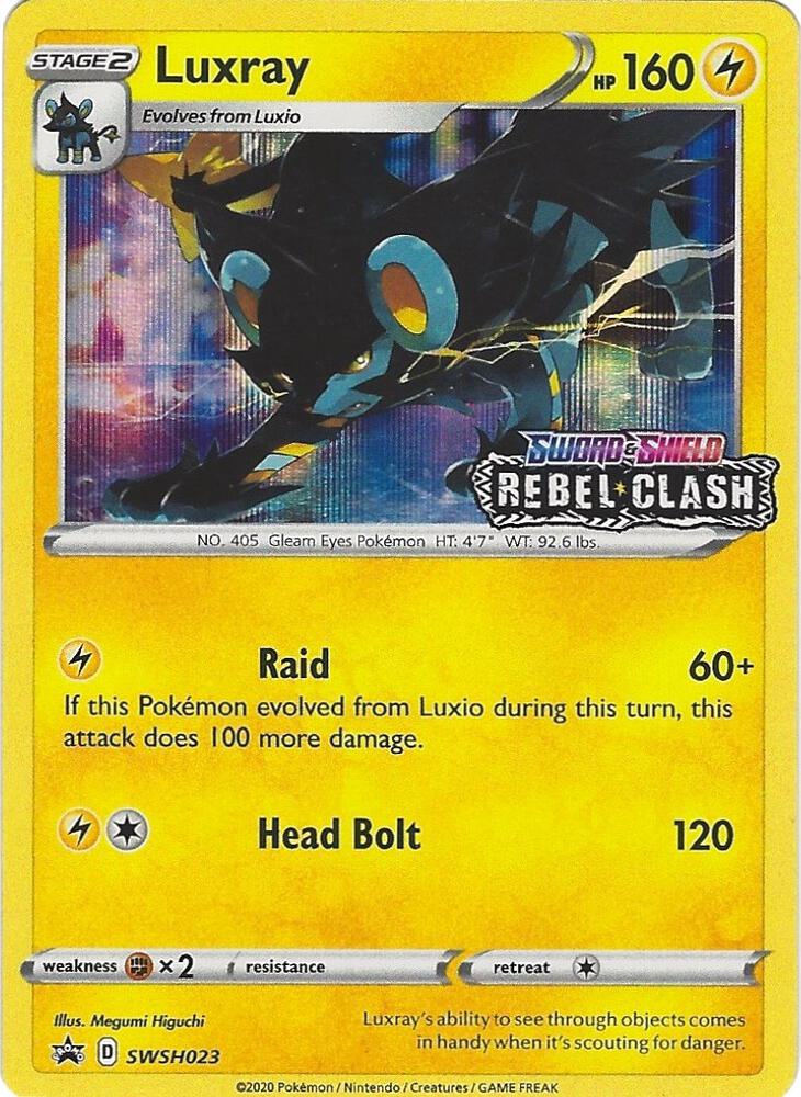 Luxray (Prerelease) SWSH023 card from SWSH: Sword & Shield Promo Cards