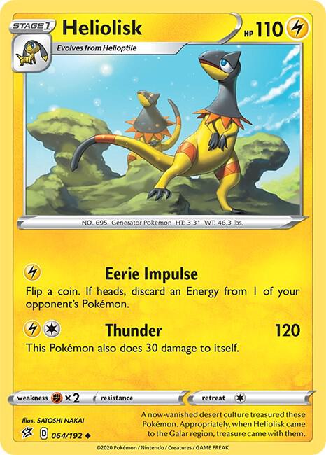 Heliolisk 064/192 card from SWSH02: Rebel Clash