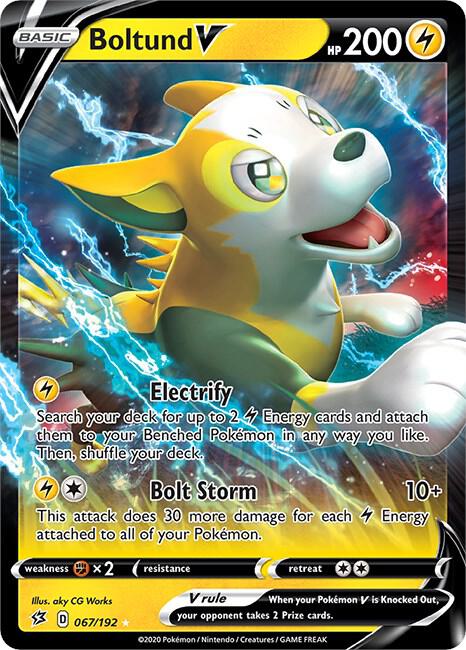 Boltund V 067/192 card from SWSH02: Rebel Clash