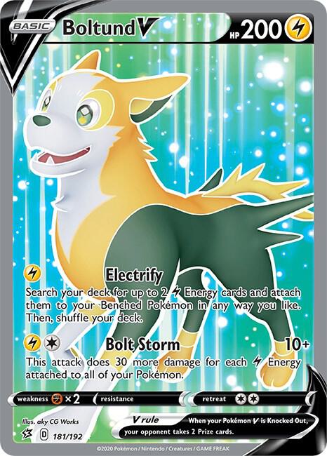 Boltund V (Full Art) 181/192 card from SWSH02: Rebel Clash
