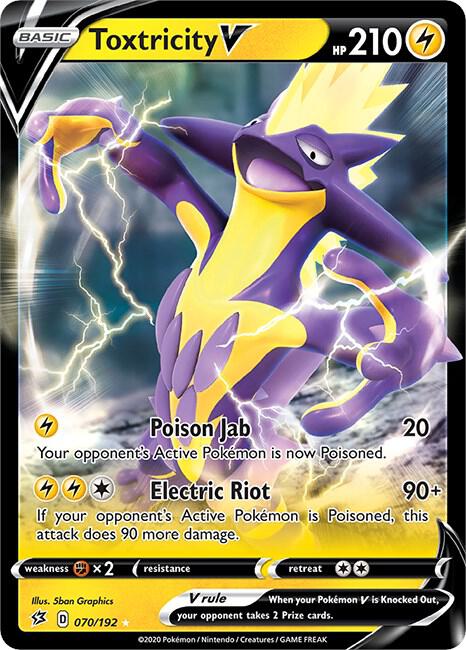 Toxtricity V 070/192 card from SWSH02: Rebel Clash