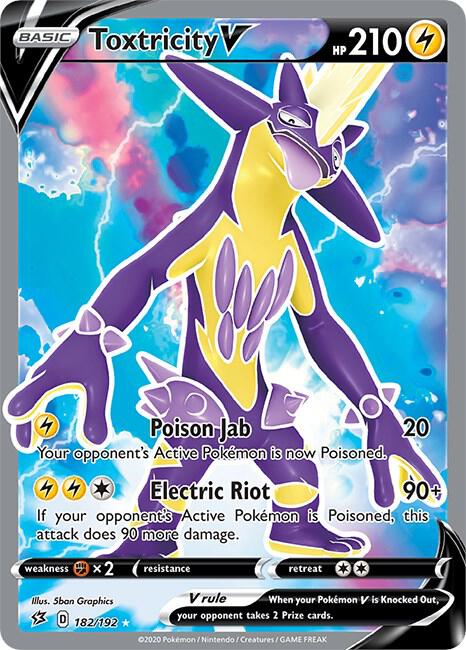 Toxtricity V (Full Art) 182/192 card from SWSH02: Rebel Clash