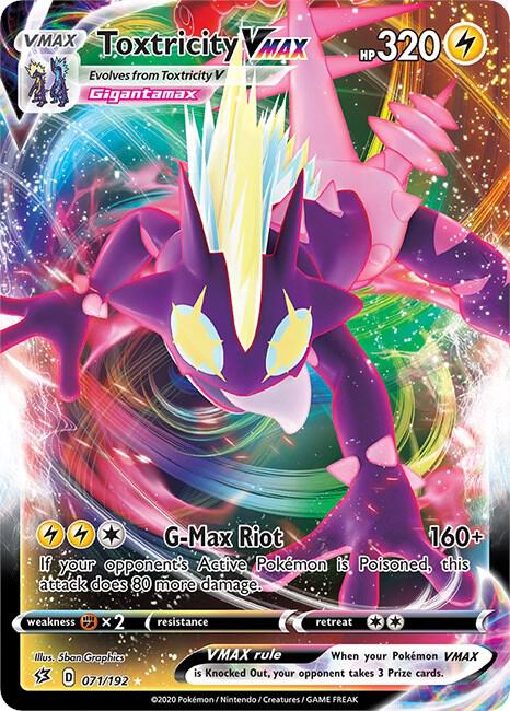Toxtricity VMAX 071/192 card from SWSH02: Rebel Clash