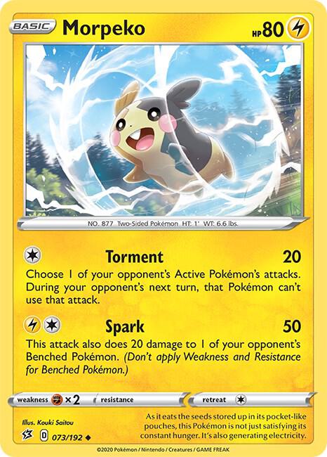 Morpeko 073/192 card from SWSH02: Rebel Clash