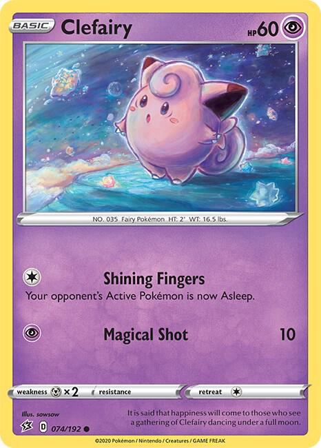 Clefairy 074/192 card from SWSH02: Rebel Clash