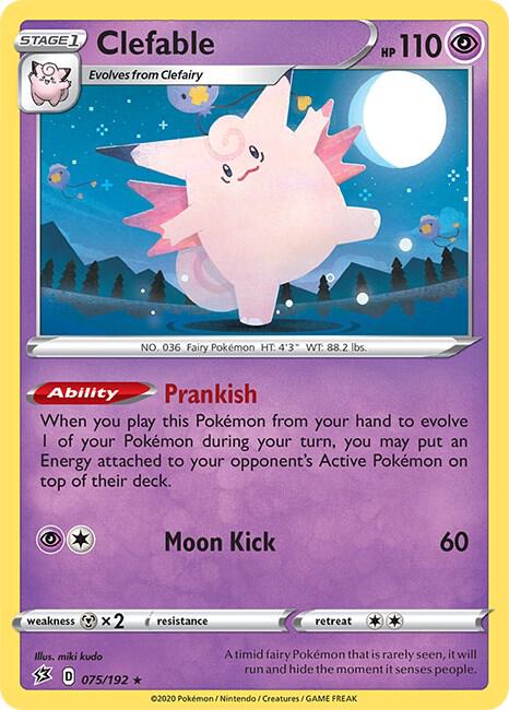 Clefable 075/192 card from SWSH02: Rebel Clash