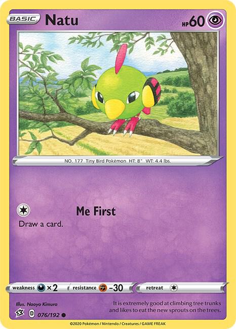 Natu 076/192 card from SWSH02: Rebel Clash