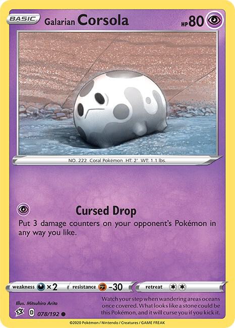 Galarian Corsola 078/192 card from SWSH02: Rebel Clash