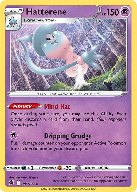 Hatterene 085/192 card from SWSH02: Rebel Clash