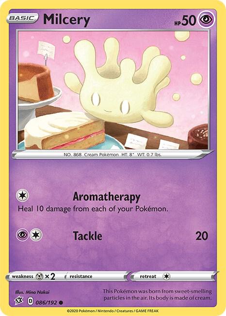 Milcery 086/192 card from SWSH02: Rebel Clash