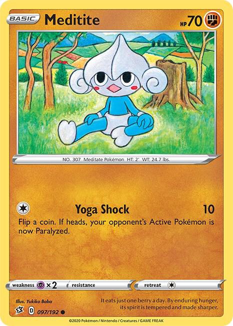Meditite 097/192 card from SWSH02: Rebel Clash