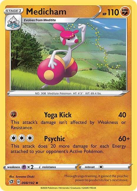 Medicham 098/192 card from SWSH02: Rebel Clash