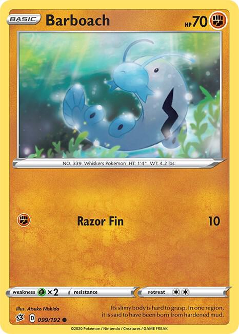 Barboach 099/192 card from SWSH02: Rebel Clash