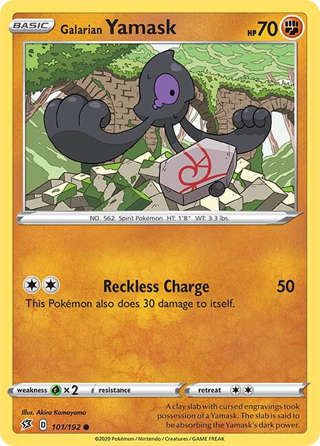 Galarian Yamask 101/192 card from SWSH02: Rebel Clash