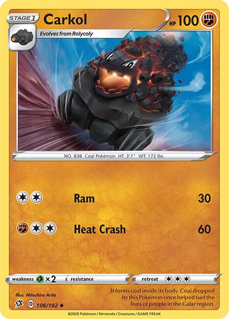 Carkol 106/192 card from SWSH02: Rebel Clash