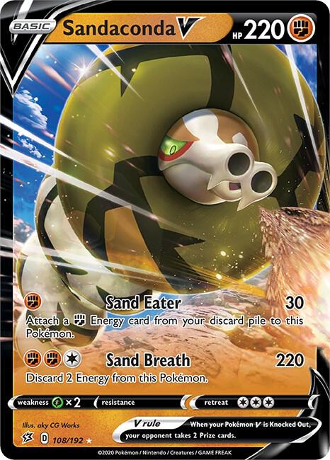 Sandaconda V 108/192 card from SWSH02: Rebel Clash