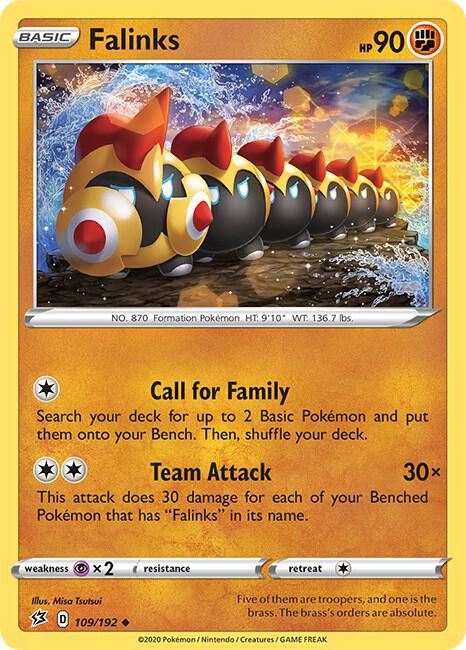 Falinks 109/192 card from SWSH02: Rebel Clash