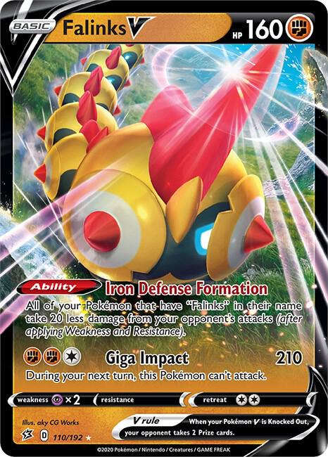 Falinks V 110/192 card from SWSH02: Rebel Clash