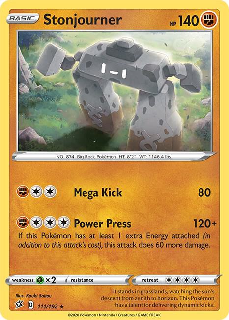 Stonjourner 111/192 card from SWSH02: Rebel Clash