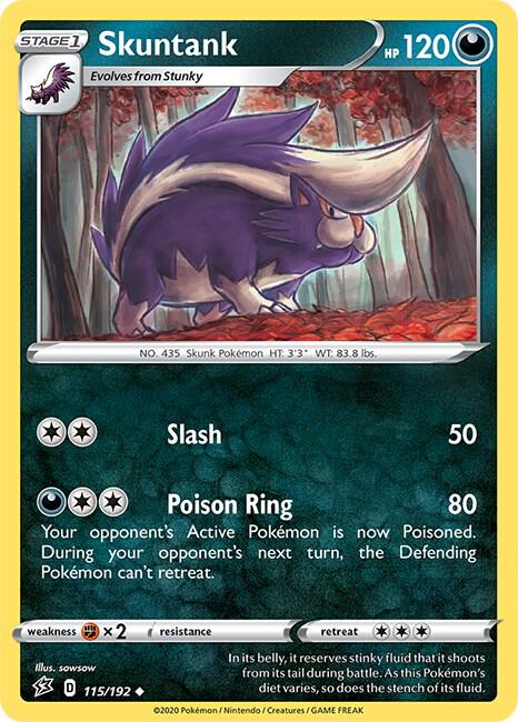 Skuntank 115/192 card from SWSH02: Rebel Clash