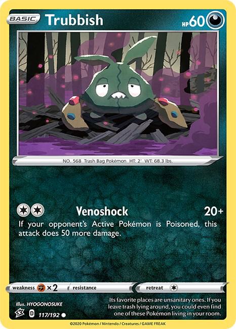 Trubbish 117/192 card from SWSH02: Rebel Clash
