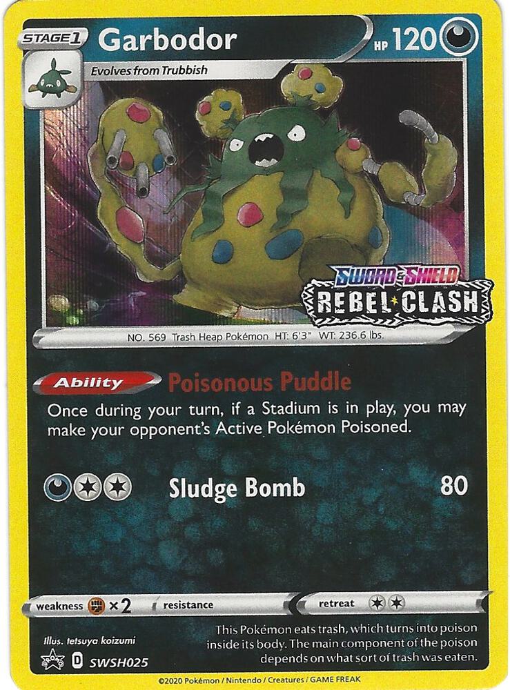Garbodor (Prerelease) SWSH025 card from SWSH: Sword & Shield Promo Cards