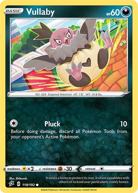 Vullaby 119/192 card from SWSH02: Rebel Clash