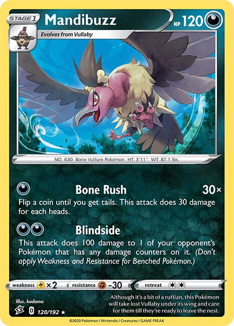 Mandibuzz 120/192 card from SWSH02: Rebel Clash