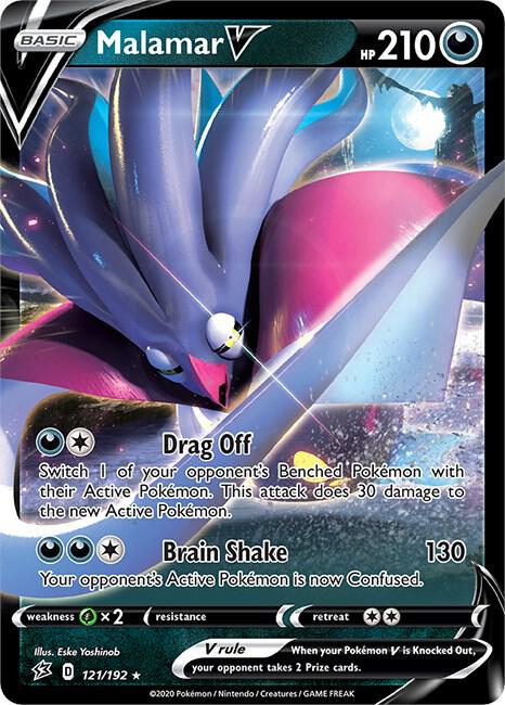 Malamar V 121/192 card from SWSH02: Rebel Clash