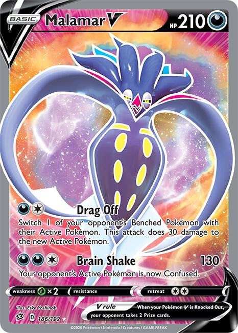 Malamar V (Full Art) 186/192 card from SWSH02: Rebel Clash