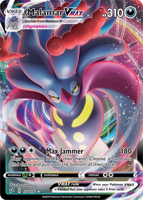 Malamar VMAX 122/192 card from SWSH02: Rebel Clash