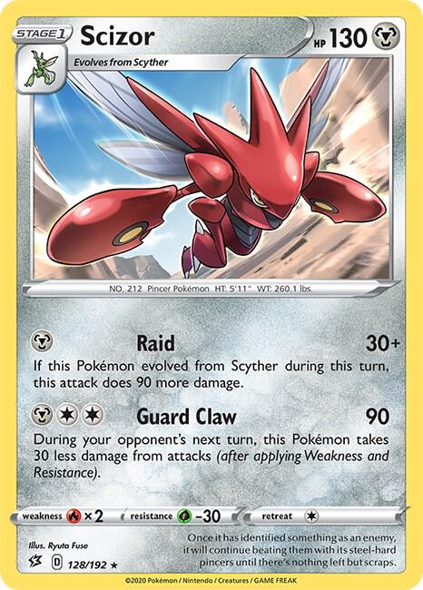Scizor 128/192 card from SWSH02: Rebel Clash
