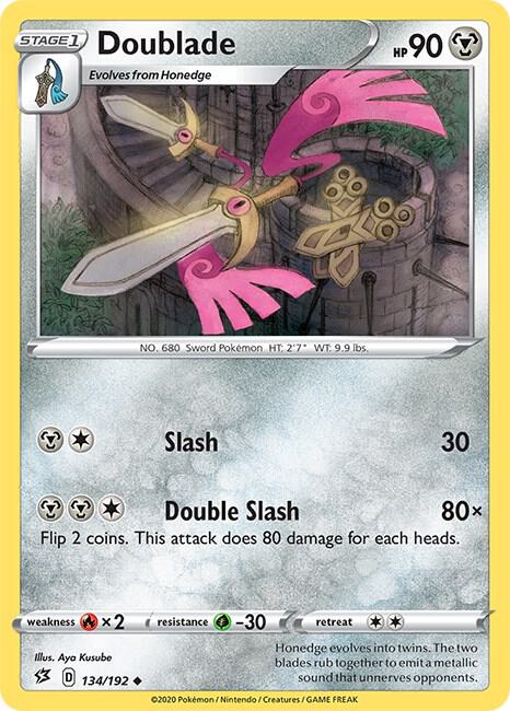 Doublade 134/192 card from SWSH02: Rebel Clash