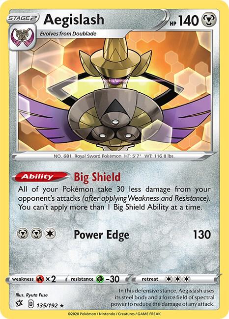 Aegislash 135/192 card from SWSH02: Rebel Clash