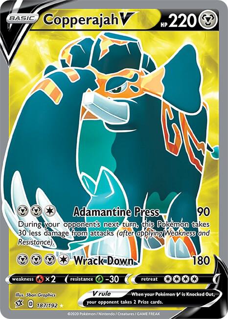 Copperajah V (Full Art) 187/192 card from SWSH02: Rebel Clash