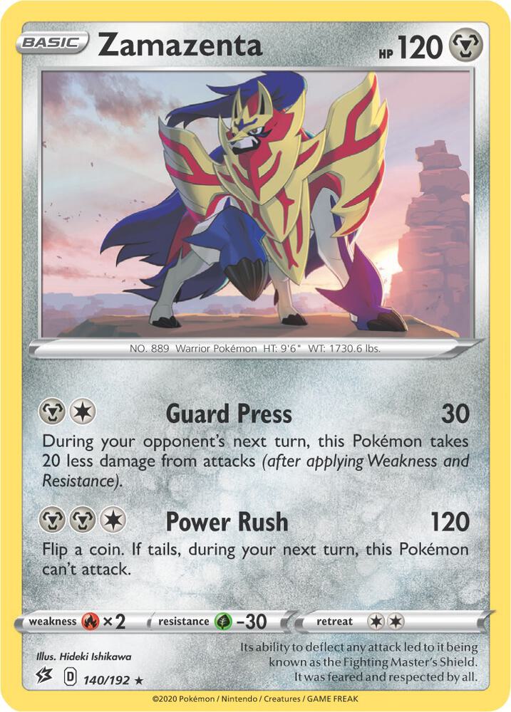 Zamazenta (Cracked Ice Holo) 140/192 card from Deck Exclusives