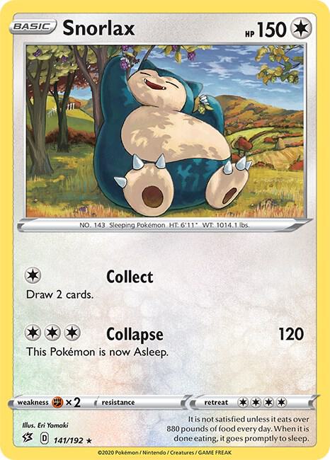 Snorlax 141/192 card from SWSH02: Rebel Clash