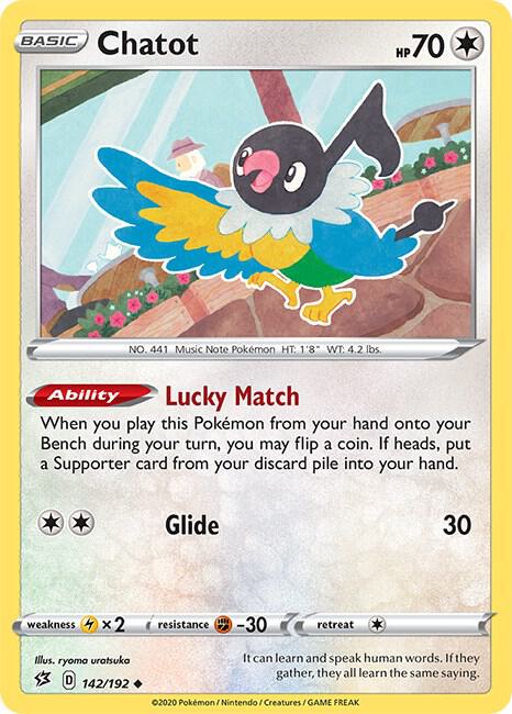 Chatot 142/192 card from SWSH02: Rebel Clash