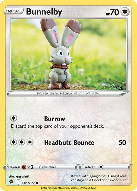 Bunnelby 146/192 card from SWSH02: Rebel Clash
