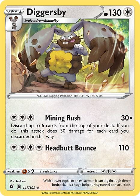 Diggersby 147/192 card from SWSH02: Rebel Clash