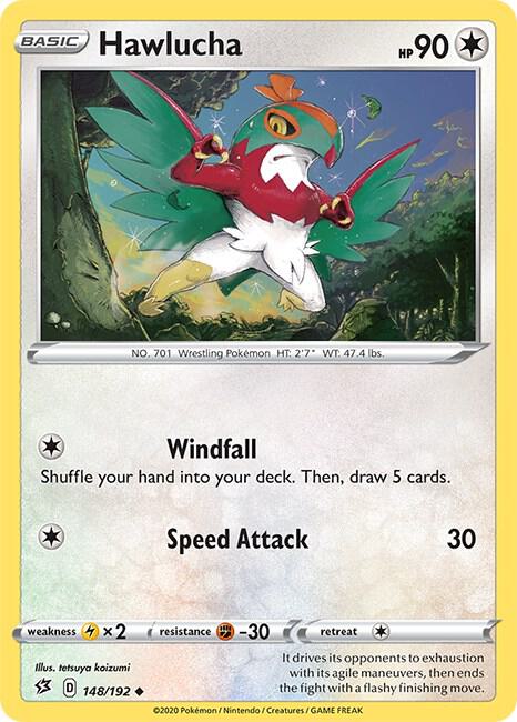 Hawlucha 148/192 card from SWSH02: Rebel Clash