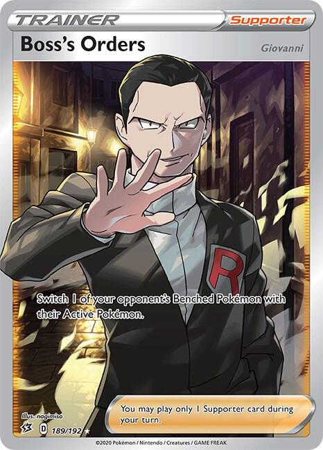 Boss's Orders (Full Art) 189/192 card from SWSH02: Rebel Clash