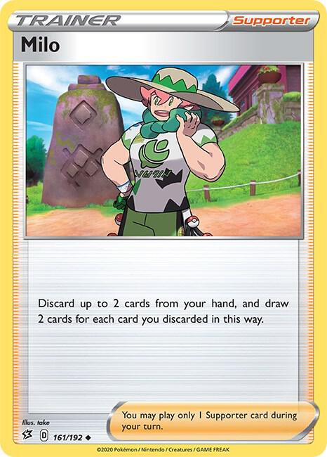 Milo 161/192 card from SWSH02: Rebel Clash