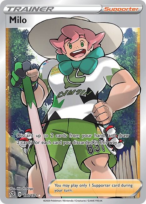Milo (Full Art) 190/192 card from SWSH02: Rebel Clash