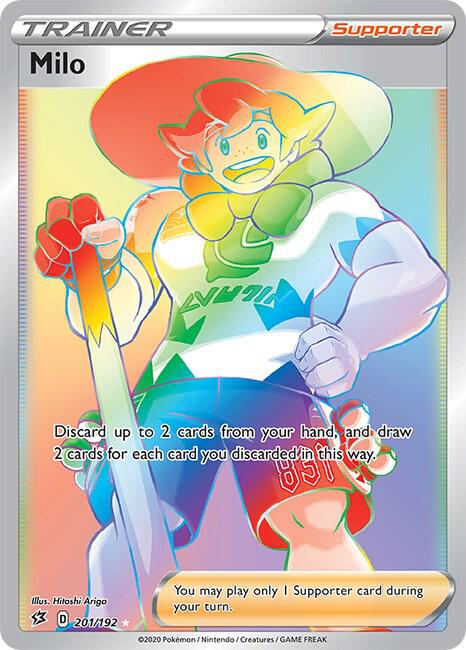 Milo (Secret) 201/192 card from SWSH02: Rebel Clash