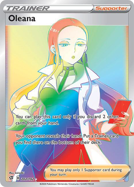 Oleana (Secret) 202/192 card from SWSH02: Rebel Clash
