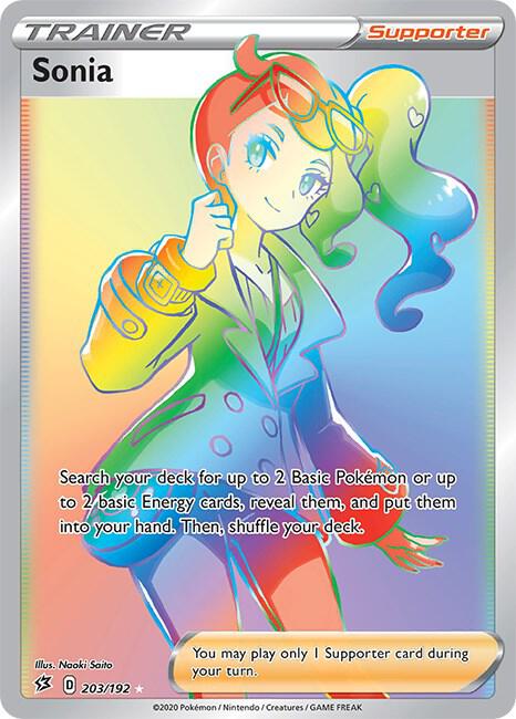 Sonia (Secret) 203/192 card from SWSH02: Rebel Clash