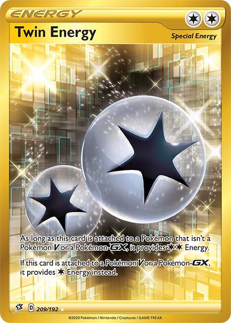 Twin Energy (Secret) 209/192 card from SWSH02: Rebel Clash