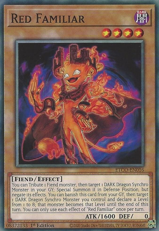 Red Familiar ETCO-EN016 card from Eternity Code